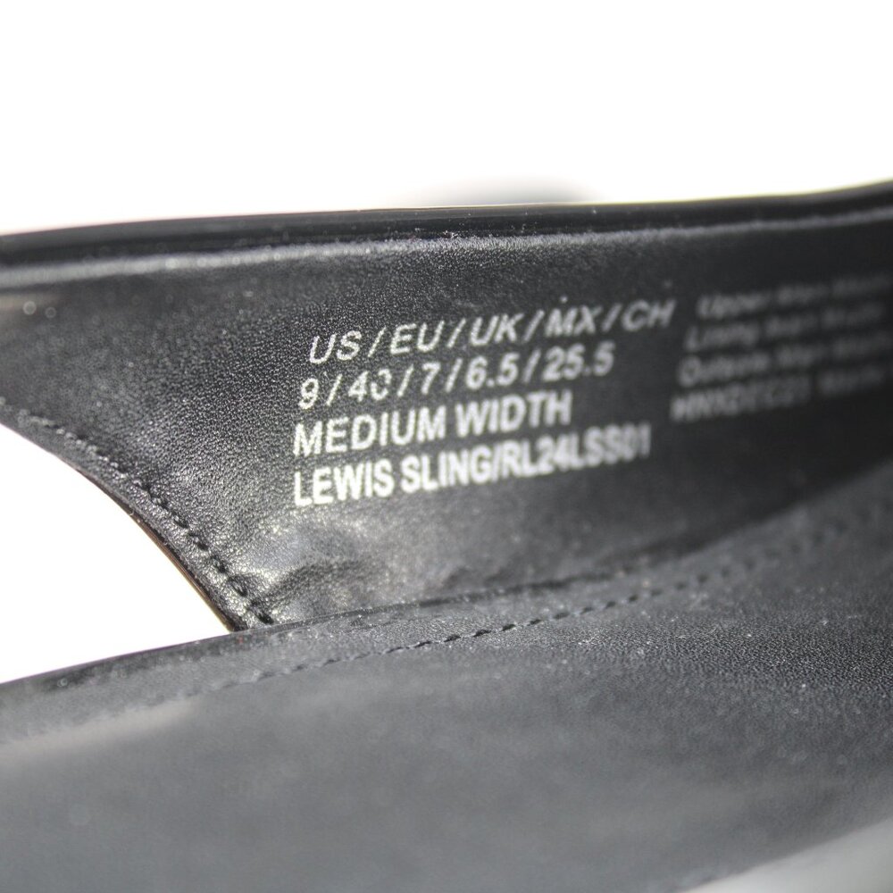 Kenneth Cole Reaction Womens Black Patent Lewis Sling Loafer Block Heels Size 9 - Picture 8 of 8